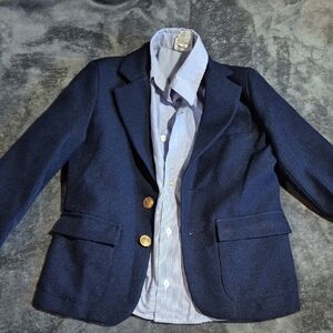 French Toast Blue and Gold Blazer Classic Tailoring